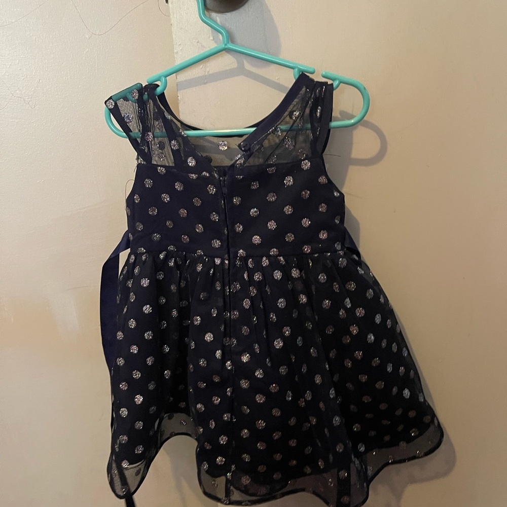 Navy and Silver Glitter  toddler dress